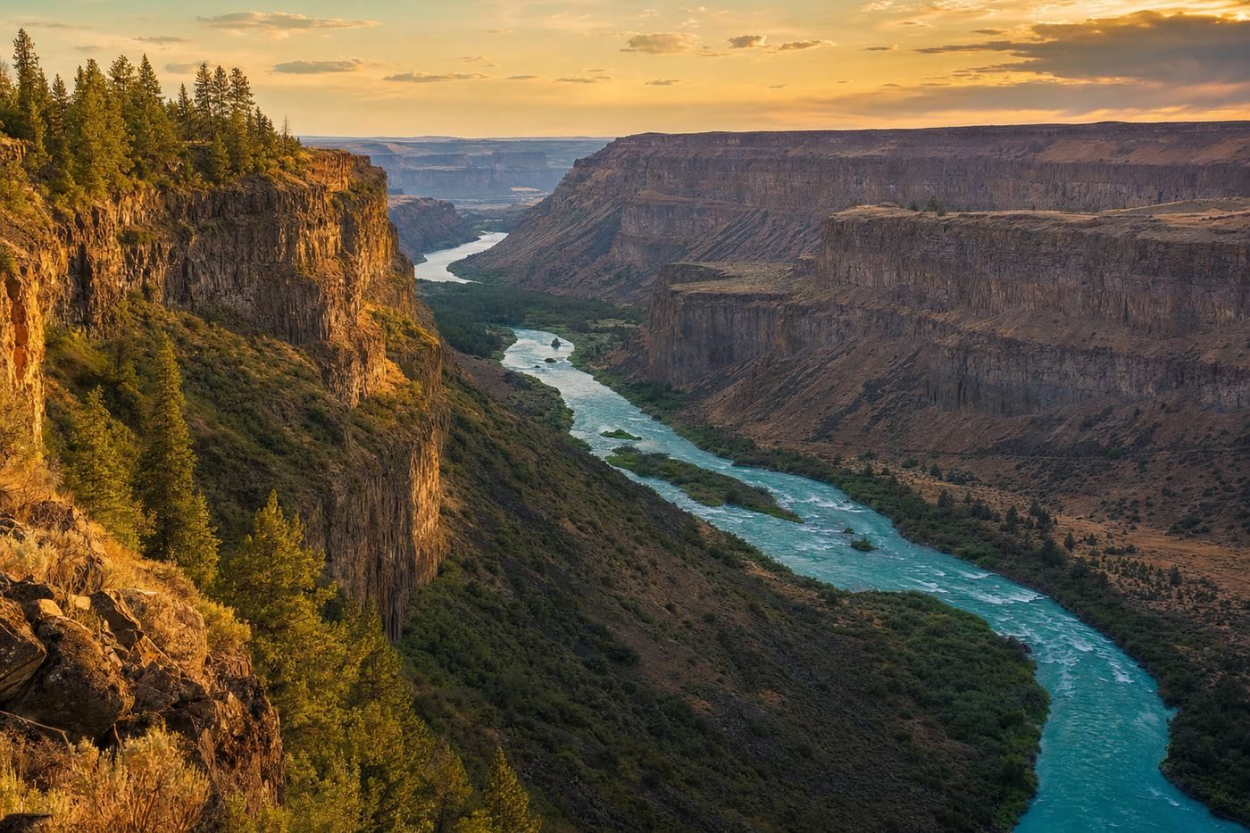 Casino-country landscape representative of Idaho