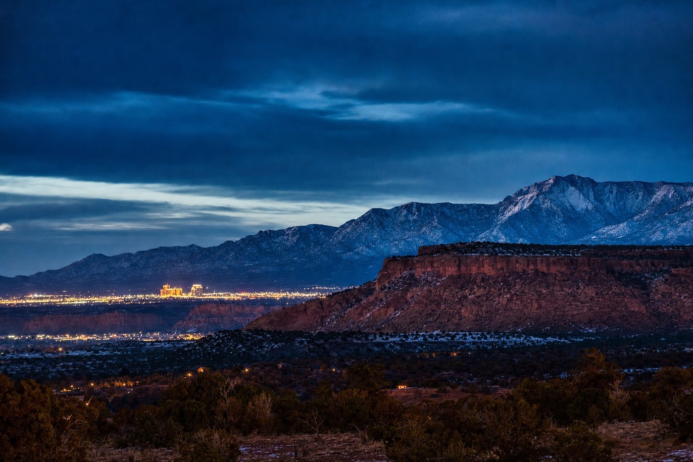 Casino-country landscape representative of New Mexico